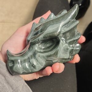 Green Dragon Head Picture Jasper